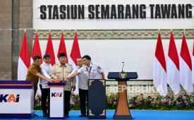 Presiden RI Prabowo Subianto meresmikan revitalisasi Stasiun Semarang Tawang, Kamis (30/7/2026).