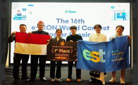 EcoSocioTech School (EST) TB Simatupang, Ravakatya Anadra (Andra) dan Nicholas Emmanuel (Nicho) berhasil memenangkan kompetisi di Korea Selatan.