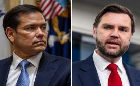 Kolase Marco Rubio dan JD Vance, politisi Partai Republik Amerika. Salah satu dari mereka diprediksi akan diusung maju sebagai calon presiden untuk meneruskan kepemimpinan Donald Trump.