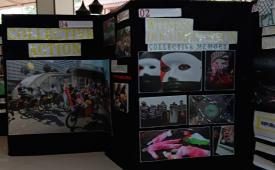 Pameran foto di sela diskusi buku Towards Palestinian Liberation: Anti-Colonialism Solidarity from Indonesia for Palestine pada Rabu (19/8/2026) di Gedung Mochtar Riady, FISIP UI, Depok, Jawa Barat.