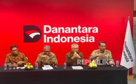 Konferensi pers Danantara _Housing Expo_ di Wisma Danantara Indonesia, Jakarta, Jumat (21/8/2026). 