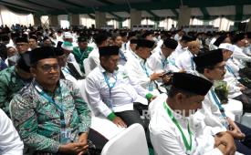 Suasana Muktamar ke-35 Nahdlatul Ulama (NU) di Pondok Pesantren Bahrul Ulum Tambakberas, Jombang, Jawa Timur, Jumat (28/8/2026).