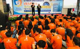Kegiatan SINERGI (Seminar Energi Kreasi) 2026 yang digelar secara luring oleh Universitas Siber Indonesia atau lebih dikenal Cyber University di Aula Kampus Cyber University.