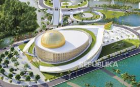 Pembangunan Masjid Hajjah Andi Nurhadi di Makassar terus menunjukkan kemajuan signifikan.