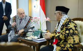 Penandatanganan Nota Kesepahaman (MoU) tentang Kerja Sama Penyediaan Bantuan Kemanusiaan dan Sosial untuk Negara Palestina, di Kantor Baznas RI, Jakarta, Jumat (25/6/2026).