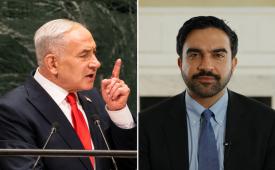Kolase Benjamin Netanyahu dan Zohran Mamdani