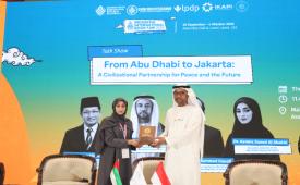 Duta Besar UEA untuk Republik Indonesia dan Republik Demokratik Timor Leste, Abdulla Salem AlDhaheri (kanan) menghadiri seminar budaya bertajuk Dari Abu Dhabi ke Jakarta: Kemitraan Peradaban untuk Perdamaian dan Masa Depan di Jakarta, Kamis (1/10/2026).