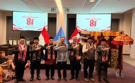 Suasana resepsi diplomatik peringatan HUT ke-81 Kemerdekaan RI di Markas Besar ICAO, Montreal, Kanada, Kamis (8/10/2026). 