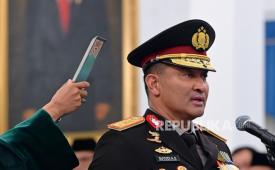 Kapolri Jenderal Suyudi Ario Seno di Istana Negara, Jakarta Pusat.