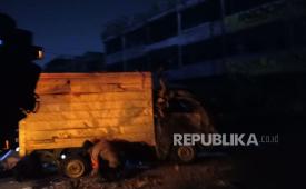Suasana setelah ledakan si Pasar Cimanggis, Ciputat, Tangerang Selatan, Rabu (14/10/2026).