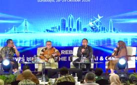 Corporate Secretary PT Pertamina Arya Dwi Paramita berbicara mengenai pentingnya kredibilitas, akurasi, dan verifikasi pemberitaan dalam Indonesia Digital Media Conference (IDMC) 2026 di Surabaya, Jawa Timur, Kamis (29/10/2026).