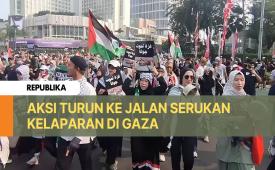 Aksi turun ke jalan serukan kelaparan di Gaza