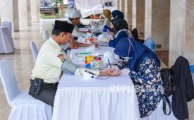 Asuransi Jasindo menggelar program sosial berbasis kesehatan dan penguatan harmoni sosial dalam momentum Ramadan di Masjid Istiqlal, Jakarta Pusat. 