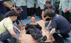 B-Sport Disaster Prevention Education Project digelar di Pesantren Al Hamidiyah, Depok, Kamis(21/5/2026).