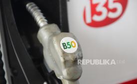 Bahan bakar minyak (BBM) jenis Bio Solar B50 di SPBU Rest Area KM 57A Tol Jakarta–Cikampek, Jawa Barat, Kamis (9/7/2026).