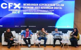 Bursa CFX menggelar edukasi mengenai aset digital kripto di Fakultas Ekonomi dan Bisnis Universitas Indonesia di Depok, Kamis (9/4/2026).