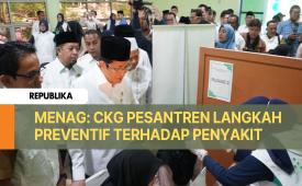 ementerian Agama (Kemenag) Bersama Kementerian Kesehatan menyelenggarakan cek kesehatan gratis (CGK) di pesantren. Cek Kesehatan gratis dari pemerintah itu dilakukan di Pesantren Asshidiqiyah.
