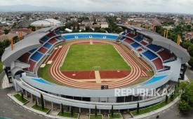 Foto aerial Stadion Mandala Krida di Baciro, DIY