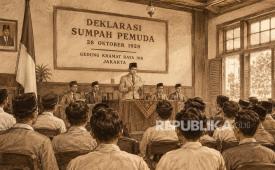Ilustrasi Deklarasi Sumpah Pemuda 1928.