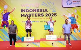 Indonesia berhasil mendominasi ajang wondr by BNI Indonesia Masters 2025 yang digelar di GOR PBSI Sumatera Utara, Medan, pada 21–26 Oktober 2025.