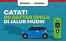 Infografis daftar SPKLU mudik. 