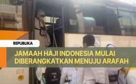 Jamaah haji Indonesia bersiap diberangkatkan menuju Arafah