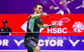 Jonatan Christie beraksi di China Open 2026.