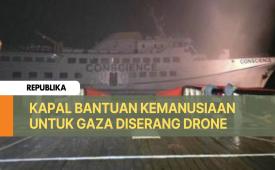 Kapal bantuan kemanusiaan untuk gaza yang diserang Drone.