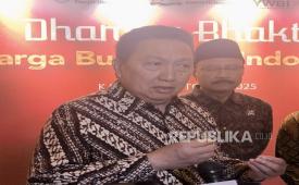 Ketua Kadin Indonesia Komite Tiongkok (KIKT) Garibaldi Thohir atau Boy Thohir saat ditemui usai peluncuran Program Beasiswa Dharma Bumiputra Indonesia, di St. Regis, Jakarta, Kamis (30/10/2025).
