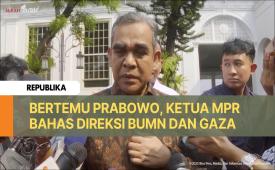 Ketua MPR, Ahmad Muzani usai bertemu Presiden Prabowo Subianto di Istana Merdeka, Jakarta Pusat pada Selasa (29/4/2025). 