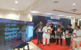 Ketua Tim Pelaksana Dewan TIK Nasional (Wantiknas), Ilham Akbar Habibie saat menjadi pembicara Istiqlal Technology Talks yang mengangkat tema Akal Imitasi (AI) dan Penguatan Karakter Bangsa di Masjid Istiqlal Jakarta, Rabu (9/7/2025). 
