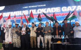 Kick off gerakan Indonesia Global Peace Convoy yang digelar di Balai Kartini, Jakarta Selatan, pada Sabtu (28/6/2025).