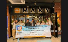 Lima mahasiswa dan Ketua Prodi Teknologi Informasi Cyber University mengikuti kunjungan perusahaan dan AI Class di MAXY Academy, Jakarta, Selasa (9/6/2026). 