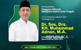 Mantan ketua PWNU Jawa Tengah (Jateng) periode 2003-2013, KH Muhammad Adnan, meninggal dunia, Rabu (7/10/2026) malam pada usia 66 tahun.