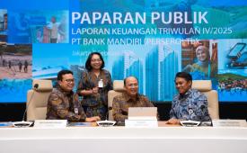 Paparan Kinerja Bank Mandiri Tahun 2025 yang digelar di Jakarta, Kamis (5/2/2026).  