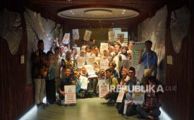Pegiat dari Eco Bhinneka Muhammadiyah, Himpunan Difabel Muhammadiyah, Green Faith, di Terowongan Silaturahim, Jakarta, Sabtu (5/7/2025).
