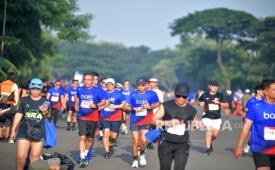 Pelari mengikuti ajang BTN Run 2026 for Charity di Beach City International Stadium (BCIS) Ancol, Jakarta, Ahad (29/3/2026). BTN menggelar BTN Run 2026 for Charity, yang mengumpulkan dana donasi untuk disalurkan ke tiga pilar, yaitu keagamaan (bantuan rumah ibadah), lingkungan (pengembangan urban farming), dan sosial (dukungan bagi penyandang disabilitas yang bergerak di bidang UMKM).