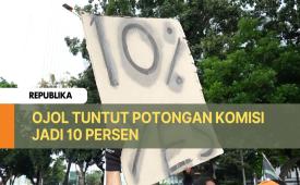 Pengemudi ojek online (Ojol) menggelar aksi unjuk rasa di kawasan Patung Kuda, Jakarta, Selasa (20/5/2025).