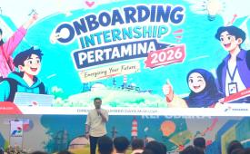 Pertamina menggelar onboarding Internship 2026 di Gedung Pertamina WanitaPatra, Simprug, Jakarta, Senin (10/8/2026). Pertamina menyambut peserta internship yang mencapai 539 peserta.