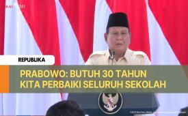Presiden Prabowo Subianto dalam pidato peringatan Hari Pendidikan Nasional (Hardiknas) di SDN Cimahpar 5, Kota Bogor, Jawa Barat, Jumat (2/5/2025).