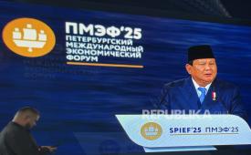 Presiden Prabowo Subianto menjadi pembicara utama Saint Petersburg International Economic Forum (SPIEF) 2025 di ExpoForum Convention and Exhibition Centre, Saint Petersburg, Rusia, Jumat (20/6/2025).