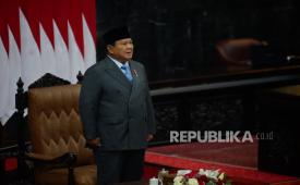 Presiden RI Prabowo Subianto dalam Sidang Tahunan MPR RI dan Sidang Bersama DPR RI-DPD RI Tahun 2026 di Gedung Nusantara, Kompleks Parlemen, Jakarta, Jumat (14/8/2026).