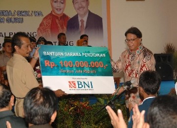 Program CSR BNI untuk bantuan sarana pendidikan di Provinsi Kepulauan Bangka Belitung. 