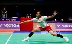 Putri Kusuma Wardani beraksi di Denmark Open 2026.
