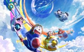 Salah satu adegan di film Doraemon: Nobitas Sky Utopia. Doraemon memiliki beberapa alat ajaib ikonik.