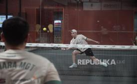 Salah satu pertandingan Reset Padel Masters: SCBD Office War di Reset Club, SCBD, Jakarta, Sabtu (10/10/2026).  