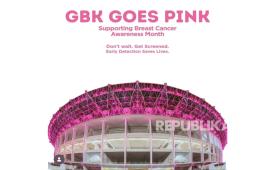  Stadion Utama Gelora Bung Karno (GBK) akan dihiasi pencahayaan berwarna pink sepanjang Oktober dalam rangka memperingati Bulan Kesadaran Kanker Payudara.
