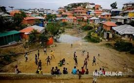 Suasana kamp pengungsi Rohingya Balukhali, Bangladesh, 