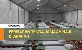 Tenda yang akan digunakan jamaah haji Indonesia di Arafah, Arab Saudi.