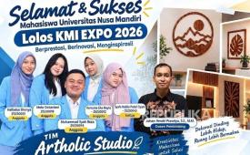 Tim mahasiswa Program Studi (Prodi) Bisnis Digital Universitas Nusa Mandiri (UNM) berhasil lolos Seleksi Peserta Kewirausahaan Mahasiswa Indonesia (KMI) Expo XVII Tahun 2026. Prestasi ini diraih melalui inovasi bisnis kreatif bertajuk ARTHOLIC STUDIO pada kategori Industri Kreatif, Seni, dan Budaya.